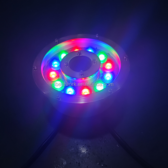18W RGB DMX512 LED Donut Ring Light IP68 Waterproof Underwater Fountain Light for Pool Water Feature