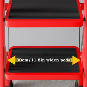 Échelle escamotable multifonctionnelle pliable 3-6 marches avec mains courantes, échelle domestique réglable - Product Image 5