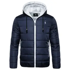 Jaqueta de algodão com capuz masculina, casaco estilo bomber de outono e inverno, 2022