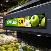 Pantalla LCD de Barra Estirada de 16.4 Pulgadas y Alto Brillo (1000 Nits), Señalización Digital Ultra Ancha para Supermercados y Comercios Minoristas