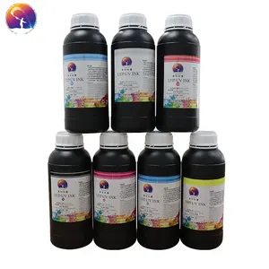 CMYK White 5 colors 1 Litre Varnish Ink Eco-solvent UV dye ink for UV Flatbed Inkjet Digital Printer High Quality