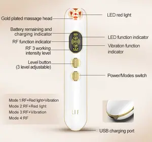 畅销产品2023抗衰老射频按摩笔加热EMS红光眼脸皱纹规律图案