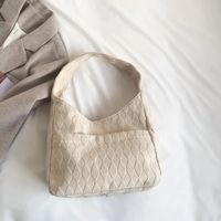 Sac à main décontracté pour femme coréenne avec logo personnalisé, sac de shopping en velours côtelé, sac à bandoulière imperméable et durable avec sangle réglable