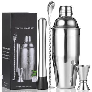 Ensemble de shaker à cocktails 2026, bar, mixologie, shaker à martini de 24 oz avec passoire, pilon, doseur, cuillère à mélanger, outils pour margarita - Product Image 1