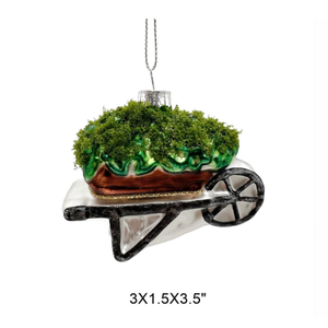 Ornements de Noël en verre inspirés du jardin, un mélange magique de fleurs florales et de <span class=keywords><strong>brouettes</strong></span> pour une décoration festive fantaisiste - Product Image 4