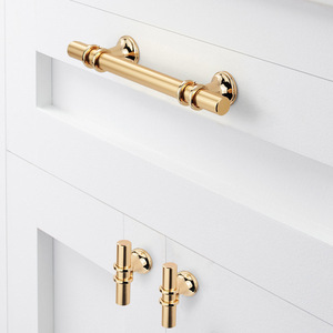 Gold and <strong>Black</strong> Furniture Hardware Drawer Pulls T Bar Wardrobe <strong>Knobs</strong> and Handles Kitchen Cabinet <strong>Door</strong> Handle - Product Image 2