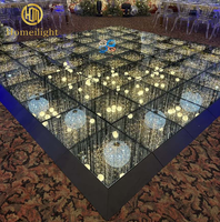 Dalles de danse LED en verre trempé 3D effet ciel étoilé pour événements, mariages et locations