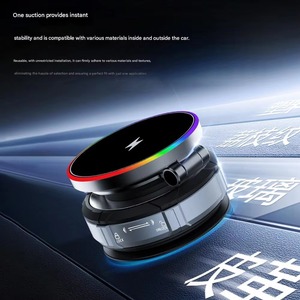 15W Magnetic <b>Wireless</b> Charging 3-in-1 Car Mount Vacuum Suction Cup Zinc Alloy 360 Rotating Foldable <b>Phone</b> Holder - Product Image 4