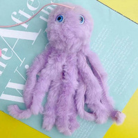 Jouet à mâcher en fausse fourrure pour animaux de compagnie, motif pieuvre et chat de dessin animé, peluche pour l'auto-entretenement et le soulagement de l'ennui