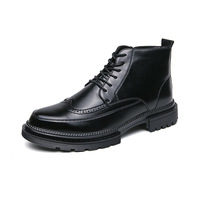 Chaussures en cuir imperméables grande taille pour hommes, vente en gros transfrontalière, nouvelle collection hiver 2026, bottines basses en cuir style brogue britannique