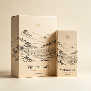 Caja de Embalaje de <span class=keywords><strong>Vino</strong></span> Tinto Vintage de Papel Blanco Ecológico Plegable al por Mayor para Viñedos, Venta Directa de Fábrica - Product Image 1