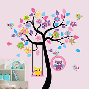 Kinder zimmer dekorative abnehmbare 3d eule baum wand aufkleber - Product Image 4