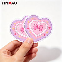 Autocollants personnalisés mignons de dessins animés découpés au laser, style Pixel Art, Kawaii, nœud, cœur, lune, dentelle, en vinyle mat, imperméables, durables, vente en gros