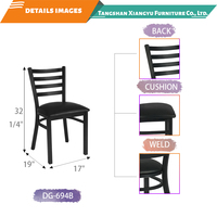 Meubles de restaurant de style américain, chaises de café et tables rondes et carrées, meubles de café, ensembles de restaurant modernes en métal et en fer