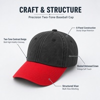 Casquette de baseball unisexe pour adulte, style 'Dad Cap', 5 panneaux, en coton, avec empiècements contrastants, tissu Dobby, visière en faux daim et boucle métallique