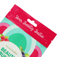 Sachet debout personnalisé ananas pêche fraise citron mangue saveur mixte fruits secs sacs d'emballage de bonbons lyophilisés