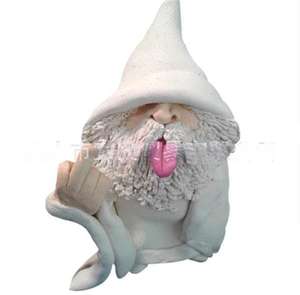 Nouvelle statue de lutin fumeur MAB42, doigt d'honneur, lutin vieil homme, artisanat en résine pour décorations de jardin - Product Image 3