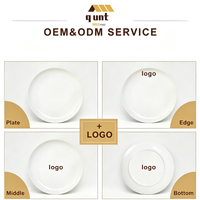Assiette à dîner en céramique moderne avec double bordure dorée, vaisselle en porcelaine de luxe pour hôtel, restaurant, maison