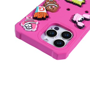 Antichoc mode couverture arrière dessin animé bricolage Silicone 3D mignon étui de téléphone portable pour <span class=keywords><strong>iPhone</strong></span> 11 12 13 Pro max tenir croc charmes - Product Image 5