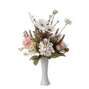 ช่อดอกไม้ประดิษฐ์ CallaFloral สีขาวชมพู ดอกเดซี่ กุหลาบ ไฮเดรนเยีย ผ้าพลาสติกถักทอ สำหรับตกแต่งบ้าน งานแต่งงาน CF01270 - Product Image 5