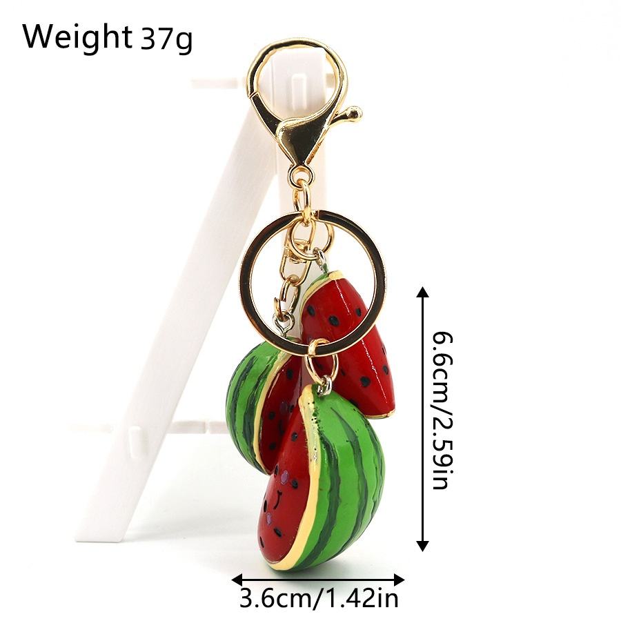 Cute 3D Fruit Keychain Simulated Watermelon Pineapple Orange Pendant ...