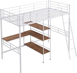 Etal OFT <span class=keywords><strong>Bed</strong></span> con Buil-in ESK y helhelves win Ize Ed para Dorm - Product Image 5