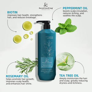 Shampooing et revitalisant à la menthe et au romarin, best-seller, produits anti-chute de <span class=keywords><strong>cheveux</strong></span>, shampooing et revitalisant nourrissant et fortifiant - Product Image 2