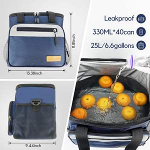 Sac à déjeuner isotherme double couche grande capacité, design simple, en polyester durable pour activités de plein air – Échantillon gratuit - Product Image 3