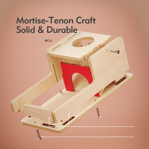 ของเล่นไม้มอนเตสซอรี่สำหรับเด็กทารก <span class=keywords><strong>0</strong></span>-<span class=keywords><strong>1</strong></span> <span class=keywords><strong>ปี</strong></span> ฝึกการรับรู้ความคงทนของวัตถุ กล่องใส่ลูกบอล 3 ลูก - Product Image 4