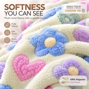 Coperta in Poliestere con Motivi Floreali, Plaid Rettangolare Pieghevole Portatile per Divano, Dormitorio, Ufficio - Product Image 4