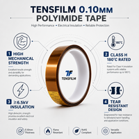 Cinta Aislante de Poliimida PI de 0.10mm con Adhesivo de Silicona, Color Ámbar, UL94 V-0, para PCB, Soldadura por Ola, Enmascaramiento de Motores y Transformadores