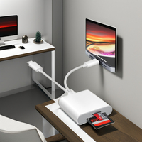 Lecteur de carte intelligent USB C+iOS 2 en 1 compatible avec iPhone iPad Android Lecteur de carte mémoire SD TF portable Interface Type-C