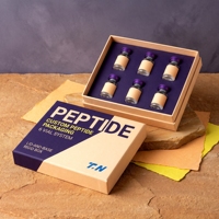Boîte rigide personnalisée avec couvercle et base de couleur mixte pour flacons de peptides, 6 flacons, impression offset sur éponge