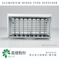 Diffuseur linéaire de type charnière en aluminium MJXX09 avec registre d'aération réglable, grille d'aération de plafond blanche