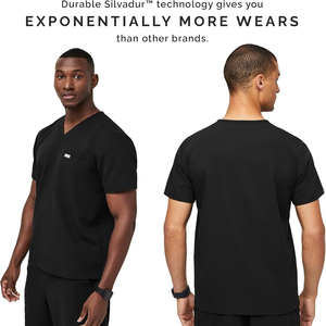 Pantalones de Trabajo <span class=keywords><strong>Leon</strong></span> para Hombre, 3 Bolsillos, Corte Entallado, Cuello <span class=keywords><strong>en</strong></span> V Moderno, Tela Dobby, para Uso Hospitalario - Product Image 5