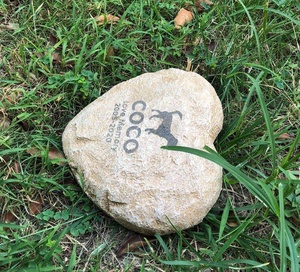 Pierre commémorative pour animaux domestiques, marqueur personnalisé en résine, avec bijou et empreinte de patte, perte de chien, cadeau en forme de cœur, pour <span class=keywords><strong>le</strong></span> <span class=keywords><strong>jardin</strong></span> - Product Image 3