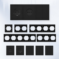 Interruptores y Enchufes de Pared WESA Ultrafinos con Botón Pulsador EU de 1/2/3 Vías con Enchufe USB Tipo C, Combinación Libre, Diseño Moderno de Lujo