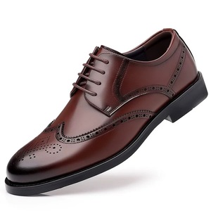 Chaussures pour homme en cuir véritable, style britannique, brodées, respirantes, pour affaires et occasions formelles, nouvelle collection automne - Product Image 3