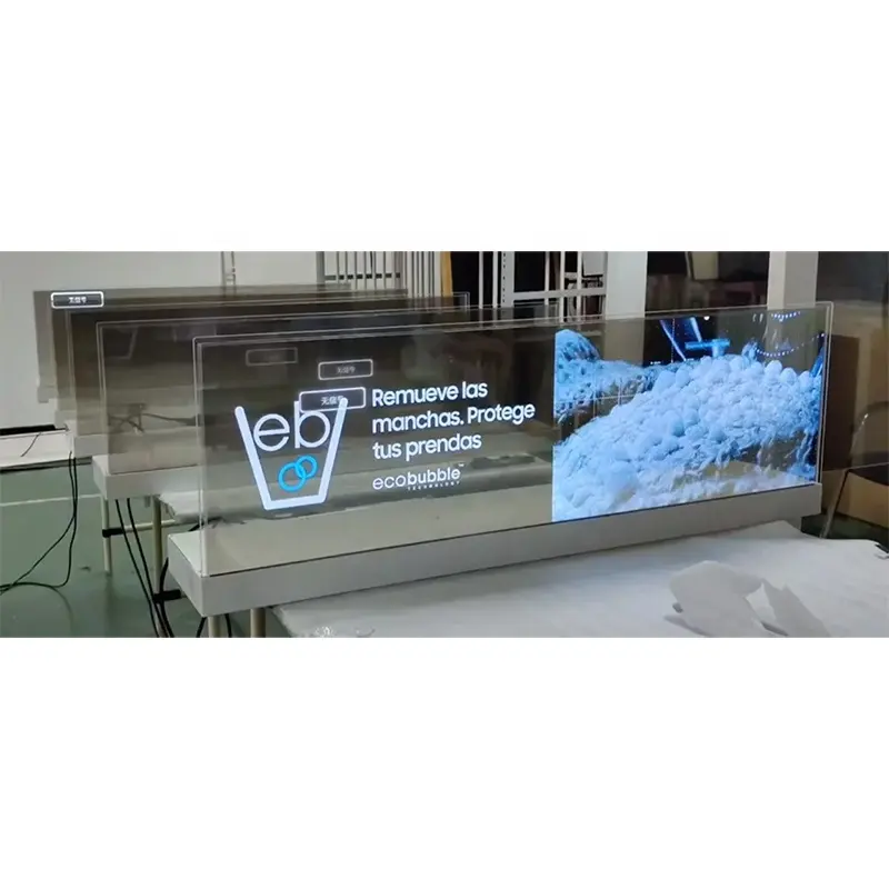 BOE panel oled transparan bar 49 inci, layar OLED transparan 1920x540 120Hz XB493DQD-WH0 tampilan tanda Digital