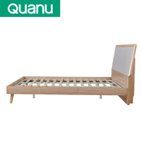 Lit simple moderne de haute qualité Quanu conçoit un lit en bois de mode solide