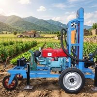Foreuse de puits d'eau diesel compacte montée sur remorque avec capacité de forage profond pour l'irrigation des terres agricoles