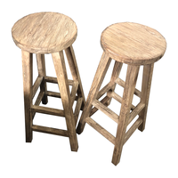 Tabourets de salon antiques chinois Vintage tabourets de pied de bar en bois d'orme recyclés rustiques récupérés