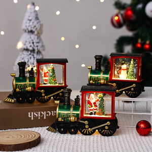 2024 Christmas Decoration Gifts Creative Small Plastic Train Santa Claus Water Ball <b>Lights</b> High Quality Christmas <b>Tree</b> Holiday - Product Image 3