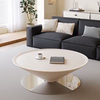 Premium Langlebiges Weißes Couchtisch-Set MDF-Platte Modernes Elegantes Beistelltisch-Design für Hochwertige Innenräume Edelstahl-Basis