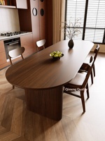 Antiker Vintage-Stil Ovaler Esstisch für Wohnzimmer Großer Langer Schreibtisch Designer-Arbeitsplatz