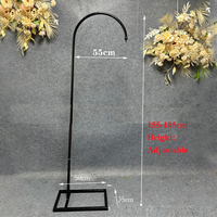 Accessoires de mariage, lustre en cristal acrylique avec support en métal noir, lustre pour allée de scène en plomb pour fête de mariage