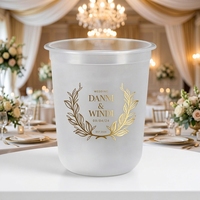 Gobelets jetables écologiques en PP transparent givré avec couvercle, logo de mariage personnalisé, 12oz, 16oz, 24oz, 380ml, 500ml, 650ml