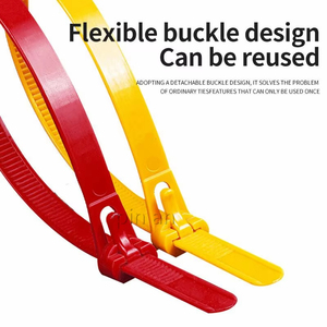 Fascette per cavi riutilizzabili in plastica rilegatura fissa in Nylon colore bianco e nero smontaggio riutilizzo può allentare il nodo <span class=keywords><strong>Slipknot</strong></span> - Product Image 2