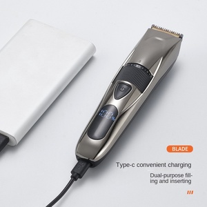 Tondeuse à barbe électrique USB professionnelle pour hommes, lame en T en acier inoxydable, écran LED, batterie 600 mAh, usage domestique, 10 longueurs - Product Image 4