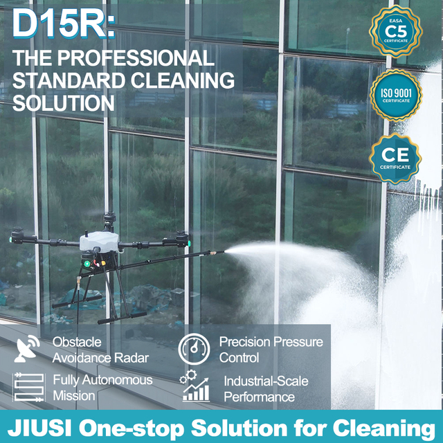 Industry Power Wash Drone with High-Pressure Ground Pump System for Wall Window Facade Cleaning